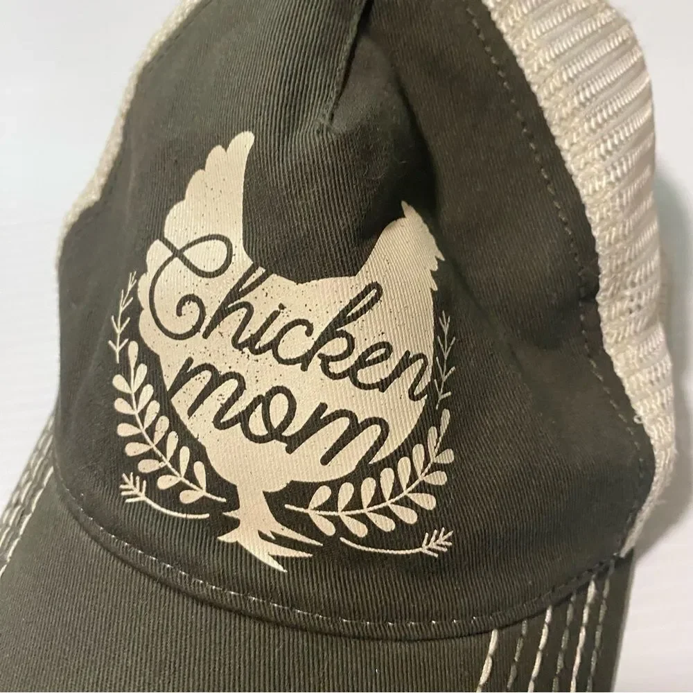 John Deere Chicken Mom baseball cap Hat boho prairie farmhouse snapback - Picture 3 of 7
